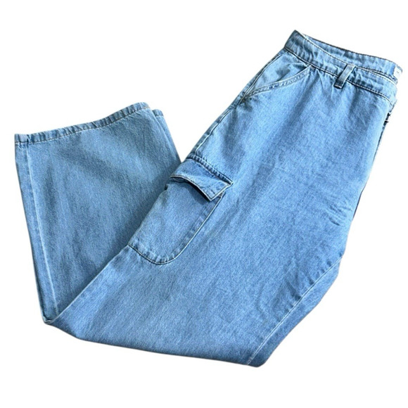 Marc New York Jeans Straight Leg Cargo Jeans Sz 14 Light Blue Wash Relaxed - Picture 8 of 8